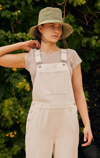 Brinley Denim Overalls Bone