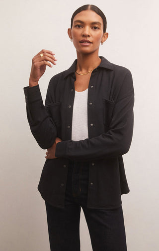 WFH Modal Shirt Jacket Black