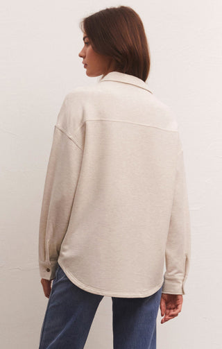 WFH Modal Shirt Jacket Light Oatmeal