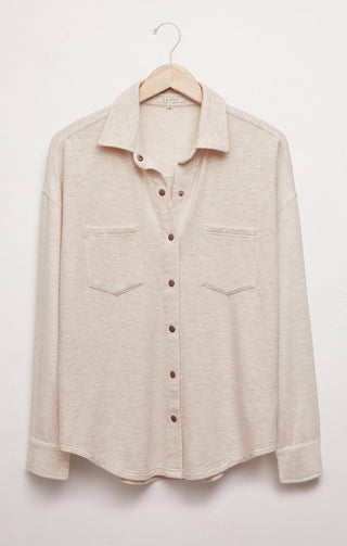 WFH Modal Shirt Jacket Light Oatmeal