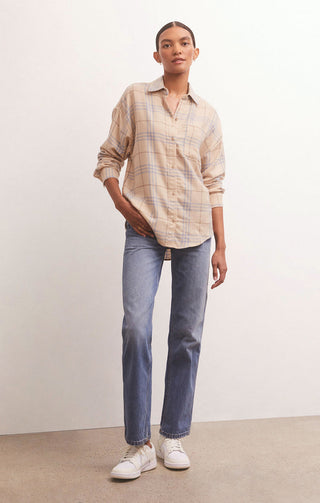 River Plaid Button Up Birch
