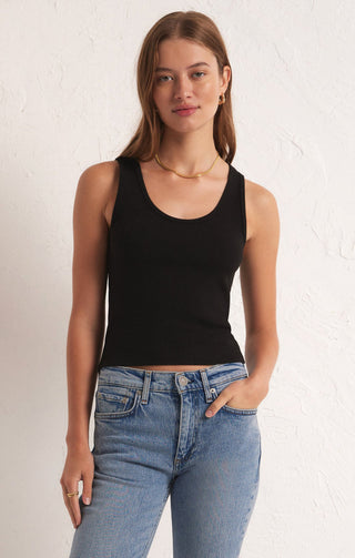 Essy Rib Top Black