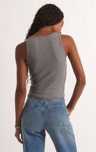 Essy Rib Top Classic Heather Grey