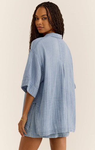 Wave Breaker Gauze Shirt Deep Indigo
