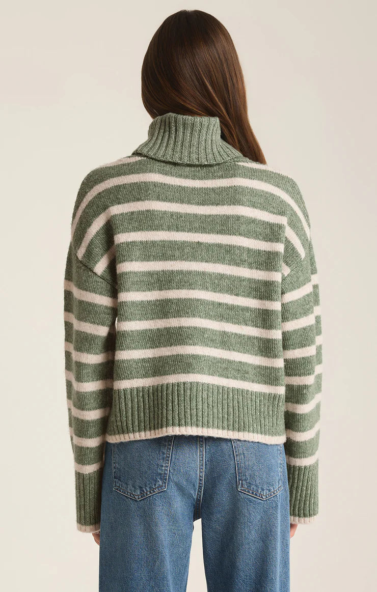 Josephine Stripe Sweater / Palm Green