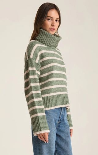 Josephine Stripe Sweater / Palm Green