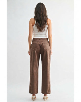 Twist Seam Barrel Jean / Vintage Brown