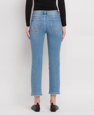 High Rise Crop Slim Straight Jeans /Perfect For Now