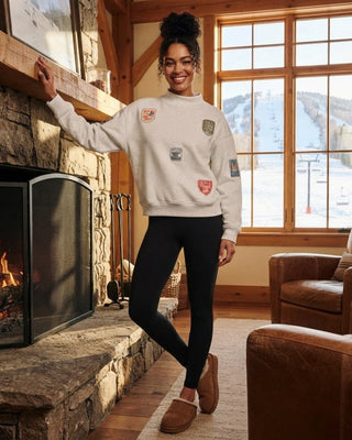 Andie Mockneck Ski Patch Sweatshirt / Melange