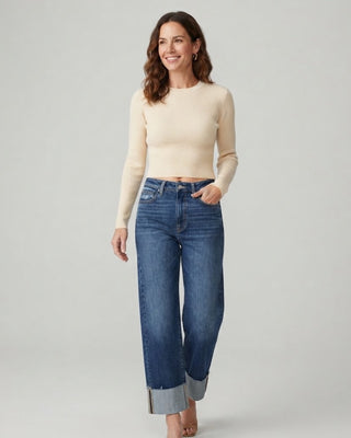 Manchester Super High Rise Barrel Cuffed Jean / Medium Wash