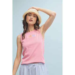 MARINE EMBROIDERED TANK TOP