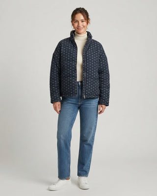 Floral Zip-Up Jacket / Navy Multi