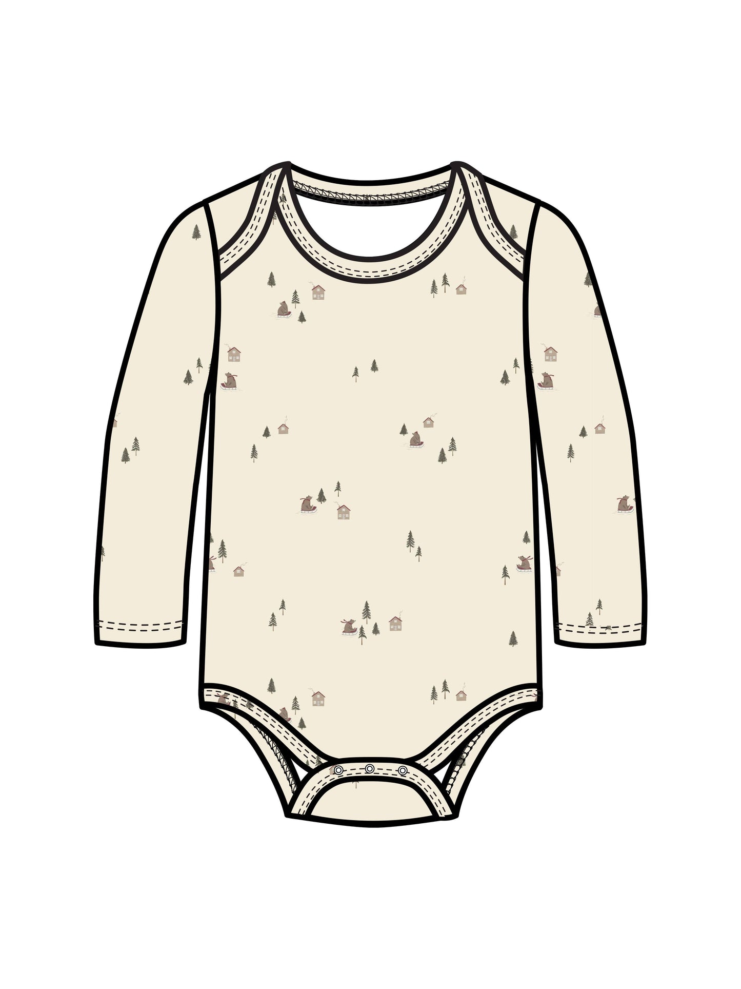 Organic Baby River Bodysuit - Bear Sled