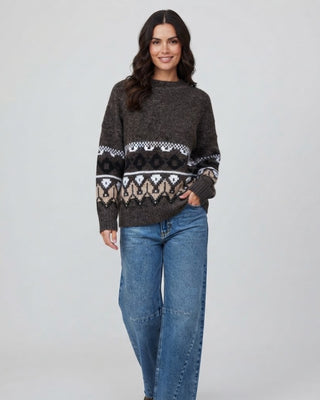 Jacqueline Fairisle Sweater / Brown Multi