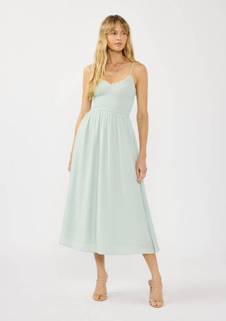 Spaghetti Strap V-Neck Midi Dress