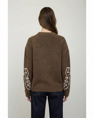 Morgan Horse Motif Crew Neck / Cognac Multi