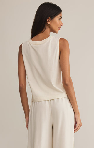 Sloane V-Neck Top / Sea Salt