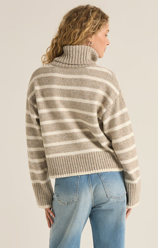 Josephine Stripe Sweater / Heather Taupe