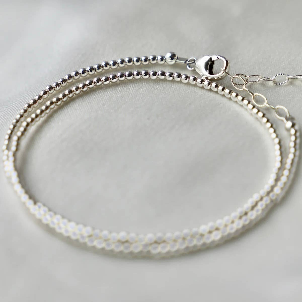 STERLING SILVER DOUBLE WRAP BRACELET