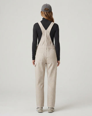 Pinstripe Barrel Overalls / Taupe