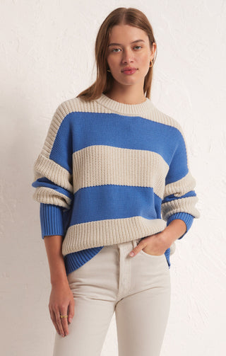Fresca Stripe Sweater Blue