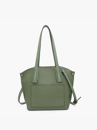 Micah Whipstitch 3-Compartment Tote: Denim