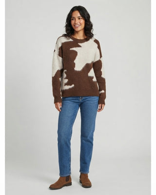 Charlie Cow Print Sweater / Cocoa