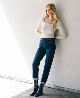 High Rise Cuffed Crop Straight / Time Away