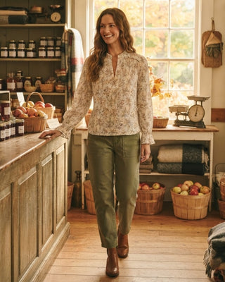 Carly Leaf Print Blouse