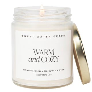 Warm and Cozy 9 oz Soy Candle - Christmas Home Decor & Gifts