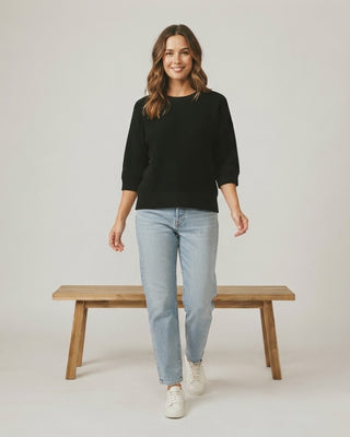 October Half Sleeve Sweater / Black