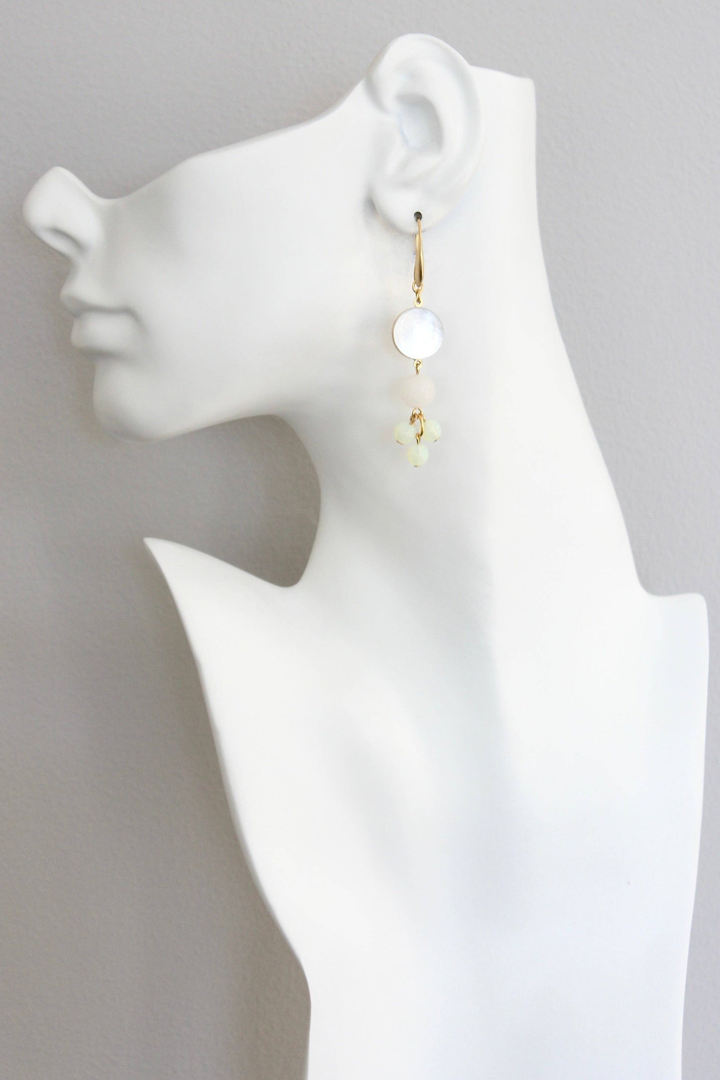 ISLE36 Mother-of-pearl and glass cluster earrings