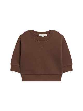Georgie Fleece Relaxed Dropped Shoulder Pullover - Chestnut