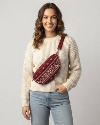 Bandana Crossbody Bag / Burgundy