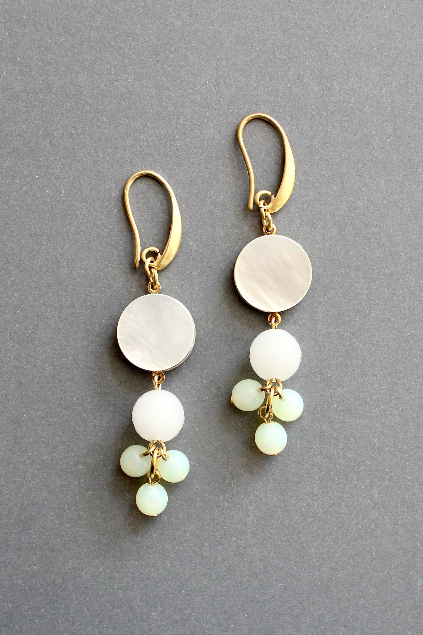 ISLE36 Mother-of-pearl and glass cluster earrings