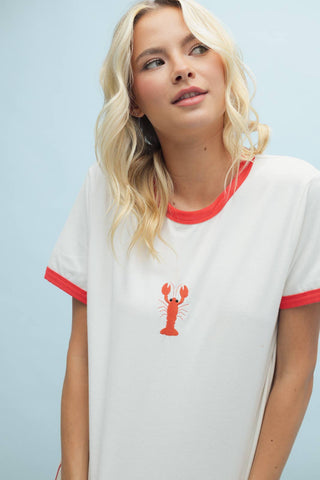 EMBROIDERED CONTRAST KNIT TOP