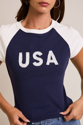 CAP SLEEVE USA BABY TEE