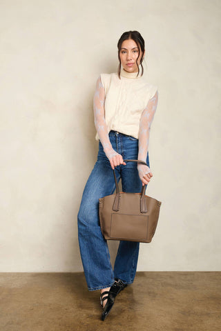 Micah Whipstitch 3-Compartment Tote: Denim