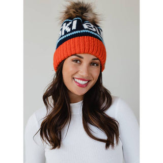 Orange, Navy & Light Blue Bum Pom Hate
