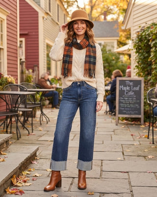 Manchester Super High Rise Barrel Cuffed Jean / Medium Wash