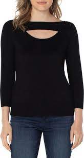 3/4 Sleeve Sweater With Rhinestones