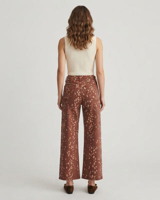 Bambi Hem Seamed Slim Wide Leg / Fawn Print