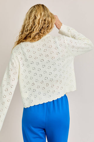 SCALLOP EDGE SWEATER CARDIGAN