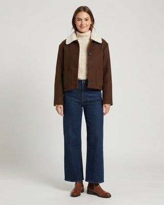 Emmie Shearling Collar Jacket / Brown