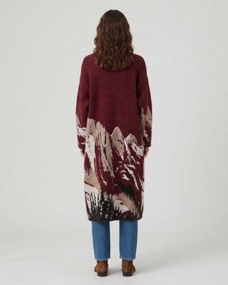 On Mountain Time Duster Sweater / Burgundy