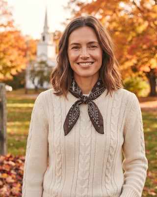 Cotton Neckerchief Scarf / Espresso
