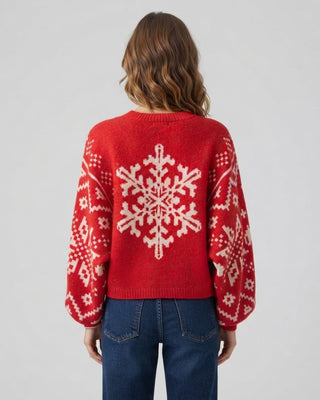 Francine Snowflake Sweater / Cherry