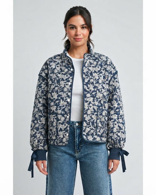 Emilia Quilt Jacket / Navy Floral