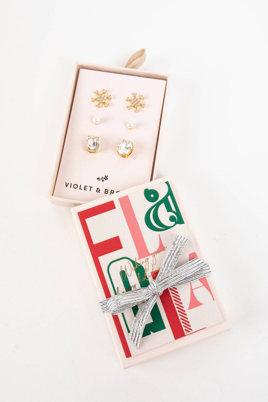 Clara Boxed Holiday Earring Trio