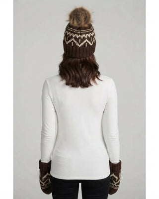 Chocolate Brown & Beige Patterned Mittens